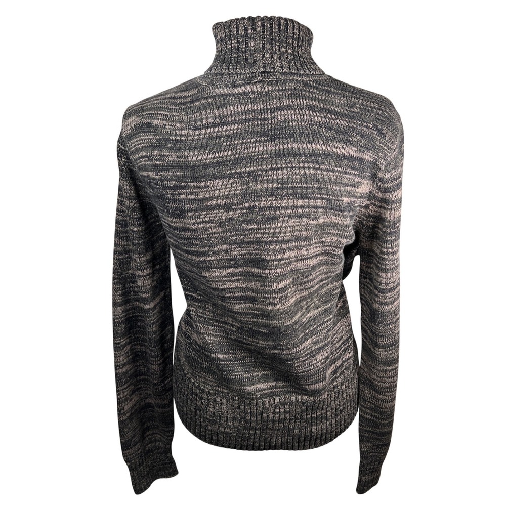 JEANNE PIERRE Neutral Marled Knit‎ Turtleneck Cotton Sweater Women's Size Large - Picture 2 of 7